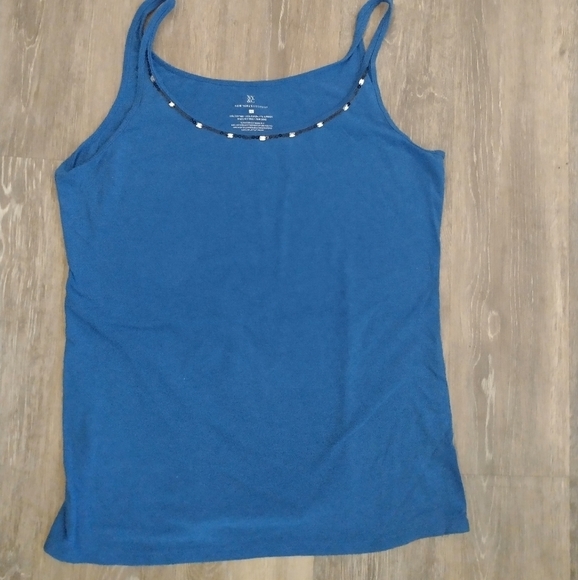 New York & Company Blue Tank with Sequins - Picture 1 of 4